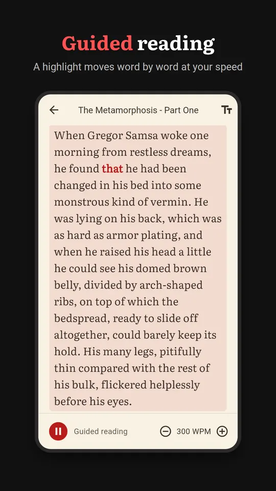 Guided reading: a highlight moves across the page